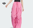 adidas工裝風(fēng)經(jīng)典寬松運(yùn)動褲女春季新款阿迪達(dá)斯官方三葉草JD1126   淺玫紅色   L 曬單實(shí)拍圖