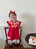波步（BORBOON B）周歲女寶寶禮服夏裝嬰兒公主裙子抓周一歲生日連衣裙中國風(fēng)旗袍裙 【紅色】2339 80 曬單實(shí)拍圖