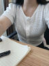 皮爾卡丹短袖正肩t恤女夏季2025年新款法式鎖骨泡泡袖短款冰絲上衣小個(gè)子 白色 M 曬單實(shí)拍圖