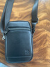 哥比亞保羅斜挎包男士單肩包迷你休閑便攜手機包男款通勤潮包新款真皮小背包 黑色 曬單實(shí)拍圖