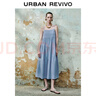 UR2025夏季新款女裝休閑度假風(fēng)拼接吊帶長裙連衣裙UWH750067 淺藍(lán) M 曬單實(shí)拍圖