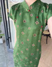FENTENGG輕奢品牌連衣裙女100桑蠶絲真絲夏短袖旗袍女新中式女裝 長款綠色 100真絲 M 建議108斤內(nèi) 曬單實拍圖