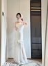 勤馳晨袍新娘高級感出嫁輕婚紗禮服小個子女訂婚結婚法式出門紗白色男 白色蝴蝶結綁帶款 L 均碼 曬單實拍圖