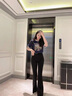 clotho Rennie品牌女裝純棉短袖t恤女2025年夏季新款時(shí)尚減齡百搭寬松顯瘦上衣 藍(lán)色 M 建議100-110斤 曬單實(shí)拍圖