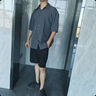 真維斯冰絲短袖襯衫男夏季薄款2025新款日系痞帥上衣寬松休閑襯衣 黑色 4XL 曬單實拍圖