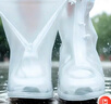 博沃尼克防雨鞋套加厚底便攜式防水防滑耐磨雨靴套透明平底白色XL 40-41 曬單實(shí)拍圖
