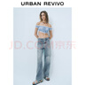UR2025夏季新款女裝波嬉風復古磨破棉質(zhì)牛仔長褲UYY850107 藍色 26 曬單實拍圖