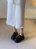 回力四季厚底粗高跟魔術(shù)貼小皮鞋女2025春季新款復古jk英倫風(fēng)圓頭樂(lè )福單鞋 黑色 37 235mm 曬單實(shí)拍圖