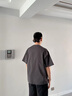 卡賓（CABBEEN）【重磅純棉】男裝半袖結構T恤2025夏季新款寬松圓領(lǐng)短袖上衣 深灰色56（寬松版型） M /170/48 曬單實(shí)拍圖