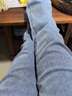 AEMAPE蘋(píng)果高端牛仔褲男士春秋款男褲修身直筒淺藍色休閑新款百搭長(cháng)褲男 8856淺藍色 32 腰圍2尺5適合140斤左右 曬單實(shí)拍圖