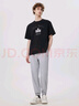 卡賓男裝字母印花T恤24夏新款寬松短袖潮流商場(chǎng)同款H2242132008 煤黑色01 L /175/50 曬單實(shí)拍圖