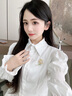 紀(jì)詩哲（GIEVSZHE）銀杏胸針高檔女蠶絲圍巾禮盒西裝外套胸花真絲絲巾七夕情人節(jié)禮物 銀杏胸針+景中花絲巾 曬單實(shí)拍圖