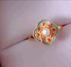 潮宏基 花韻黃金珍珠戒指女足金戒圈手飾鑲嵌結(jié)婚三金婚慶禮物 計價C 3.6g 活圈口 曬單實拍圖