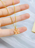中國黃金（CHINA GOLD）心動(dòng)桃花黃金項(xiàng)鏈女999足金鉆石吊墜七夕情人節(jié)禮物送女友老婆 【鑲嵌鉆石】吊墜金重約1.1g*配銀鏈 曬單實(shí)拍圖