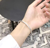 順慶銀樓古法銀手鐲啞光9999足銀男女傳承鐲子飾品閉口素圈手鐲送女友 古法銀鐲40克開口配證書 曬單實(shí)拍圖
