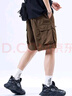 Wassup Sohot短褲男夏季美式工裝短褲子男冰絲涼感五分運動男褲 咖啡色 XL 曬單實拍圖