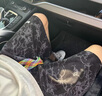 稻草人扎染刺繡休閑短褲男款夏季新款潮牌寬松大碼五分褲子男士外穿褲衩 黑色 DK70 L 曬單實拍圖