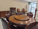 格瀾帝爾（growdear）餐桌 實(shí)木餐桌 美式餐桌椅組合小戶型圓餐桌 歐式餐廳家具套裝 1.2木質(zhì)餐桌+700mm轉(zhuǎn)盤 曬單實(shí)拍圖