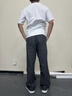 真維斯（Jeanswest）休閑褲亞麻夏季直筒寬松闊腿高檔時尚潮流中國風男裝棉麻長褲子 灰色 2XL 推薦（155-175）斤 曬單實拍圖