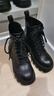 艾今（IIJIN）2024年新品9.5cm厚底內增高超輕黑色簡(jiǎn)約百搭馬丁靴子女706ASWO 黑色 37 曬單實(shí)拍圖