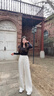 茯見2025新款女裝垂感山本褲夏季小個子高腰女褲西裝休閑褲闊腿褲子女 米白色 S 曬單實拍圖