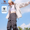駱駝（CAMEL）直筒梭織工裝長(zhǎng)褲女防潑水百搭傘兵褲 C24CA6L6619 幻影黑 M 曬單實(shí)拍圖