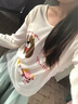 佐敘韓系慵懶風(fēng)寬松圓領(lǐng)長(zhǎng)袖t恤衫2025夏季新款百搭卡通印花防曬罩衫 杏色 M （95-105斤） 曬單實(shí)拍圖