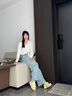 星期六德訓(xùn)鞋女平底透氣休閑系帶軟底顯瘦2025夏季新款百搭戶外運(yùn)動(dòng)鞋 黃色 37 (235mm) 標(biāo)準(zhǔn)碼 曬單實(shí)拍圖