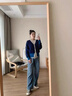 朗茵孕婦褲子春夏季外穿2025新款牛仔褲女薄款直筒闊腿褲不勒肚小個(gè)子 復古藍 XL建議130-145斤 曬單實(shí)拍圖
