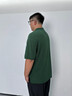 胖哥哥大碼男裝POLO衫加肥加大夏季透氣短袖商務(wù)休閑翻領(lǐng)男士上衣 不焦綠 4XL (210-250) 曬單實拍圖