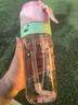 oktp噴霧水杯兒童初中學(xué)生上學(xué)專用運(yùn)動水壺夏季帶刻度吸管噴水杯子 曬單實拍圖