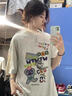 燦圖日系純棉短袖t恤女夏季原宿風(fēng)涂鴉夏五分半截袖寬松百搭ins上衣服 白灰色 L 曬單實拍圖