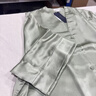 絲儂秋季女士真絲睡衣套裝高級感V領長袖桑蠶絲家居服禮盒 靜姝梓期 銅綠 S 曬單實拍圖