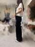 Levi's李維斯25年秋冬新款女士美式休閑318寬松塑形闊腿牛仔褲 深藍色 28 (30) 曬單實(shí)拍圖