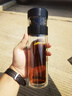 蘇泊爾（SUPOR）玻璃杯雙層水杯茶水分離泡茶杯男女士便攜耐高溫辦公茶杯子禮物 【獨立茶倉】儒雅黑-300mL 曬單實拍圖