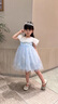 G.DUCKKIDS小黃鴨童裝愛莎公主裙女童裙子夏季冰雪奇緣艾莎禮服主持人演出服 裙子加皇冠加裙撐 100 尺碼2~3歲【90-100cm】cm 曬單實(shí)拍圖