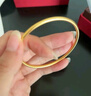 行金銀中黃金手鐲999足金古法素圈金鐲子計價生日禮物送女友圣誕節(jié)禮物 約20克 多退少補 60# 曬單實拍圖