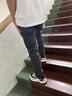 羅蒙男士牛仔褲2025新款春夏季薄款修身直筒休閑潮牌中年長褲子男 煙灰色B 【夏季薄款】 32 【腰圍2尺5】 曬單實(shí)拍圖