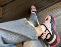 FILA FUSION斐樂潮牌女鞋BIANCO SANDAL涼鞋2025新款硬糖涼鞋 淺丁香紫/范丹戈粉色-LF 38.5 曬單實(shí)拍圖