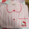 野獸派家居（tbh）三麗鷗Hello Kitty天絲棉家居服套裝四季可外穿條紋軟棉棉睡衣女 天絲棉長(cháng)款家居服套裝 粉紅條紋 M 曬單實(shí)拍圖