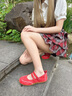 妙麗（Millies）品牌內(nèi)增高瑪麗珍鞋女2025新款小眾雙魔術(shù)貼淺口單鞋運動休閑女鞋 紅色 38 曬單實拍圖