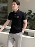 XJSGS官方國際正品牌男士高端短袖t恤夏季翻領(lǐng)商務(wù)刺繡polo衫輕奢男裝 高檔5111黑色【現貨速達】 2XL 【建議160-180斤】 曬單實(shí)拍圖