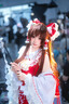 沐潼熊東方project周邊cos服博麗靈夢東方幻想鄉(xiāng)COSPLAY動漫周邊二次元 C服全套+假發(fā)鞋子裙撐+道具 XL 曬單實拍圖