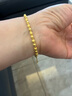 行金銀中中銀金行黃金手鏈999足金一光一砂手串圣誕節禮物送女友送老婆 約6.08g 克重差多退少補 曬單實(shí)拍圖