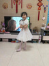 G.duck小黃鴨女童公主裙夏季女孩禮服裙兒童裙子新中式洋氣生日連衣裙潮 米白色 100 cm 曬單實(shí)拍圖