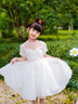 G.DUCKKIDS小黃鴨童裝女童連衣裙2025夏季新款兒童公主裙女孩洋氣節(jié)日演出裙 332白色禮服裙 110 【建議4-5歲】 曬單實(shí)拍圖