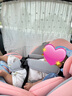 俏貝比（Qiaobeibi）兒童安全座椅汽車用0-4歲-12歲寶寶嬰兒車載360度旋轉(zhuǎn)i-Size認(rèn)證 智享粉【抗翻轉(zhuǎn)支撐腿】 曬單實拍圖