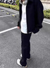 卡圖弛cra黑色美式微喇牛仔褲男女夏季高街vibe窄版顯瘦情侶直筒長(cháng)褲子 黑色 XL 曬單實(shí)拍圖