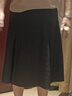 尚都比拉通勤半身裙女夏高腰壓褶修身A字裙時尚百搭裙子 黑色 M 曬單實(shí)拍圖
