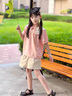 G.duck小黃鴨女童夏季套裝2025夏天新款多巴胺穿搭女孩短褲中大童休閑風(fēng) 粉色*套裝【潮款】/亖 150 【建議身高140cm左右】 曬單實(shí)拍圖